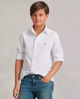 Рубашка из хлопка оксфорд для мальчиков Polo Ralph Lauren, белый