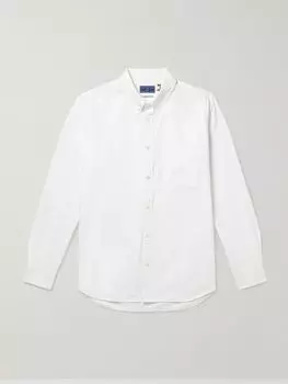 Рубашка из хлопка Оксфорд с воротником на пуговицах BLUE BLUE JAPAN, белый