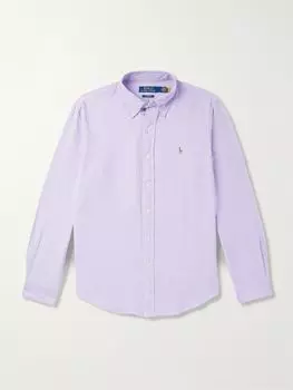 Рубашка из хлопка Оксфорд с воротником на пуговицах POLO RALPH LAUREN, фиолетовый