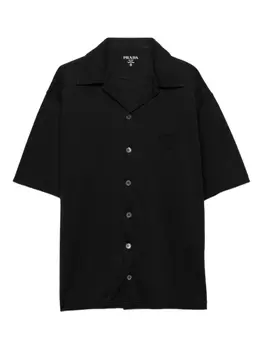 Рубашка из хлопка Prada, черный