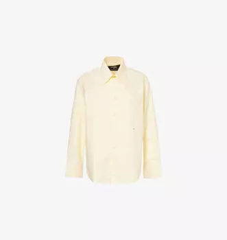 Рубашка из хлопка с длинными рукавами и накладными карманами в стиле 70-х годов Hommegirls, желтый