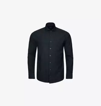 Рубашка из хлопка с длинными рукавами и фланелевой текстурой Eton, синий