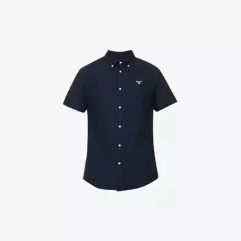 Рубашка из хлопка с фирменной вышивкой Oxtown Barbour, темно-синий