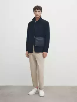 Рубашка из хлопка с карманами Massimo Dutti, синий