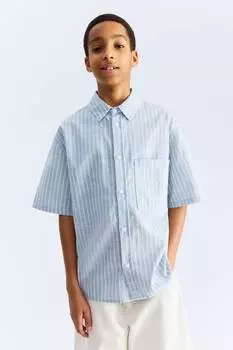 Рубашка из хлопка с короткими рукавами H&M, мультиколор