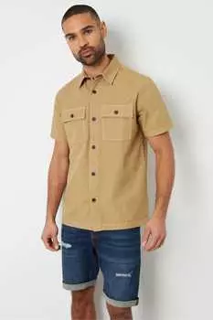 Рубашка из хлопка с короткими рукавами Threadbare, серый