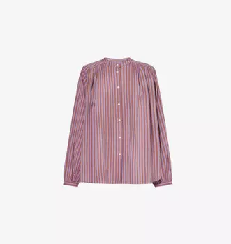 Рубашка из хлопка с круглым вырезом в полоску Рита Skall Studio, фиолетовый