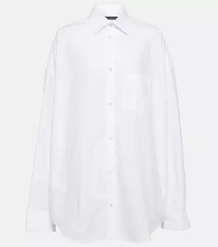 Рубашка из хлопка с логотипом Balenciaga, белый