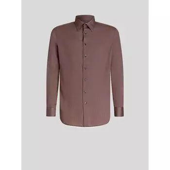 РУБАШКА ИЗ ХЛОПКА С МИКРОГЕОМЕТРИЧЕСКИМ ПРИНТОМ ETRO, фиолетовый