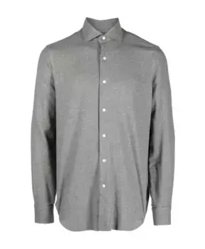 Рубашка из хлопка с микроузором Barba, серый