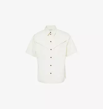 Рубашка из хлопка с отложным воротником Bottega Veneta, цвет frosting