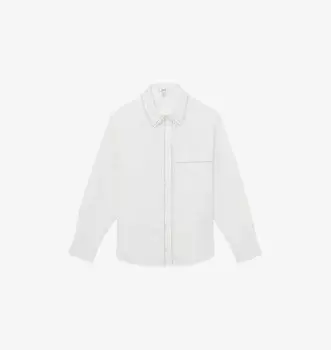 Рубашка из хлопка с отстрочкой на пуговицах Sofia Reiss, белый