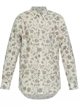 Рубашка из хлопка с принтом Paul Smith, нейтральный