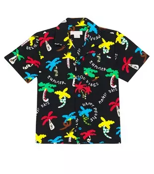 Рубашка из хлопка с принтом Stella McCartney Kids, разноцветный