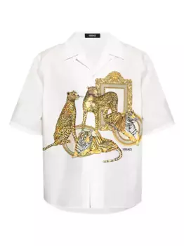 Рубашка из хлопка с принтом VERSACE, белый