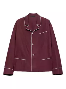 Рубашка из хлопка с прорезными карманами Prada, красный