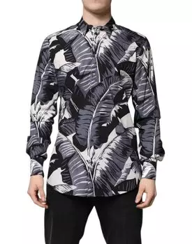 Рубашка из хлопка с разноцветным принтом «банановый лист» GOLD Dolce & Gabbana, Multicolor