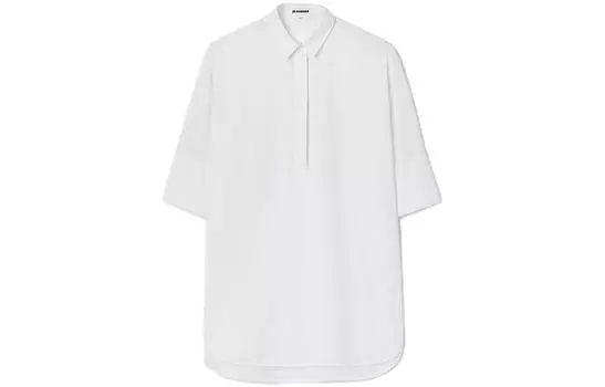 Рубашка из хлопка с рукавами-фонариками в пятницу JIL SANDER, белый