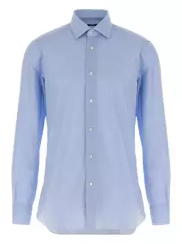 Рубашка из хлопка с узором «соты» Barba, синий