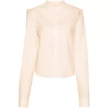 Рубашка из хлопка с вырезом MM6 Maison Margiela, Light Camel