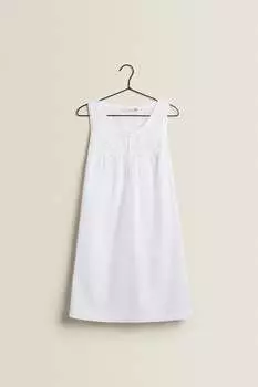 Рубашка из хлопка с вышивкой Zara, белый