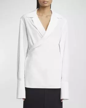 Рубашка из хлопка с запахом Givenchy, цвет White