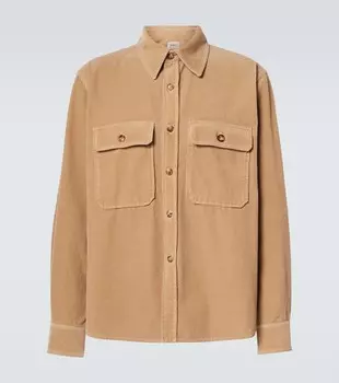 Рубашка из хлопка Saint Laurent, цвет dry wood