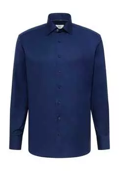 Рубашка из хлопка современный крой Eterna, синий