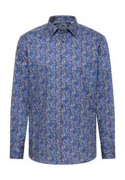 Рубашка из хлопка современный крой Eterna, синий