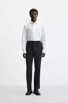 Рубашка из хлопка структурированная ZARA, белый