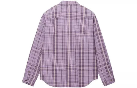 Рубашка из хлопка Stssy Stones в клетку Stussy, цвет Light Lavender