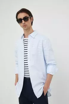 Рубашка из хлопка Tiger Of Швеции Tiger of Sweden, синий