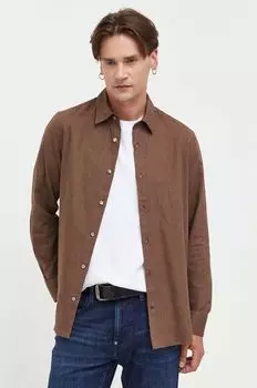 Рубашка из хлопка Tiger Of Швеции Tiger of Sweden, коричневый