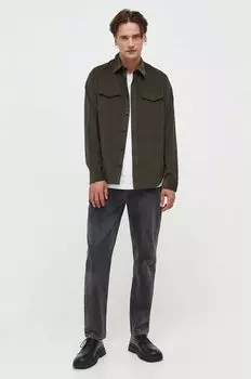 Рубашка из хлопка Tiger Of Швеции Tiger of Sweden, зеленый