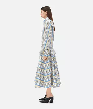 Рубашка из хлопка в клетку Bottega Veneta, белый/синий/черный