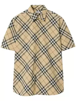 Рубашка из хлопка в клетку Burberry, серый