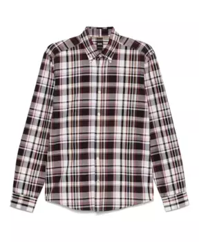 Рубашка из хлопка в клетку Hugo Boss, красный