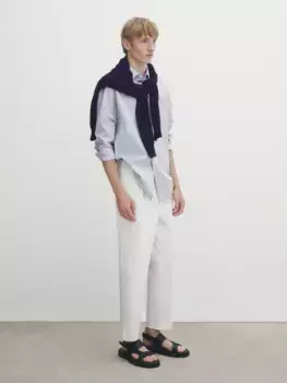 Рубашка из хлопка в клетку regular fit Massimo Dutti, синий
