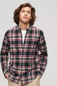 Рубашка из хлопка в клетку с длинными рукавами Superdry, красный
