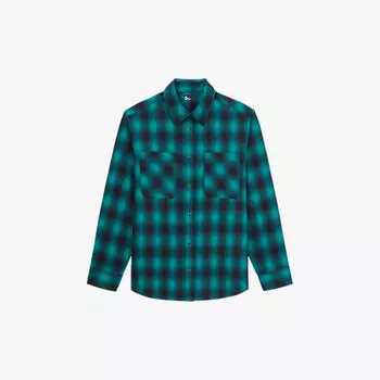 Рубашка из хлопка в клетку с накладными карманами The Kooples, черный