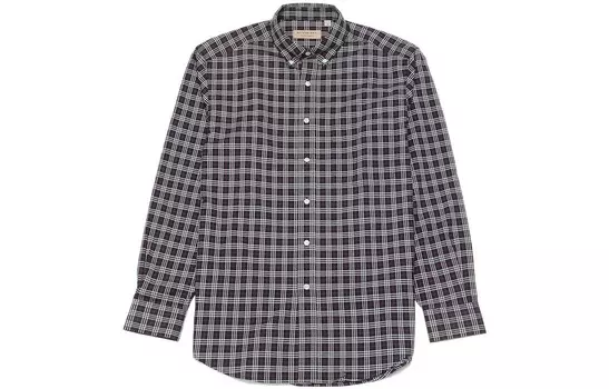Рубашка из хлопка в мелкую клетку, цвет: темно-синий/белый/красный Burberry, темно-синий