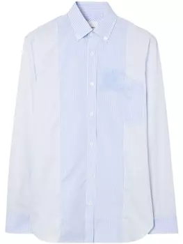 Рубашка из хлопка в полоску EKD Burberry, синий