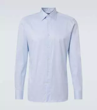 Рубашка из хлопка в полоску Trofeo Zegna, White And Light Blue
