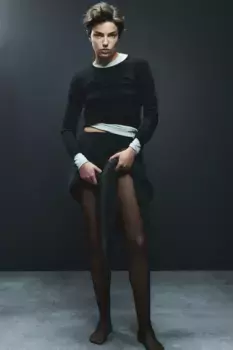 Рубашка из хлопка в рубчик H&M, черный