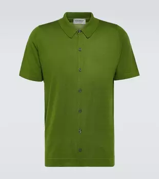 Рубашка из хлопка в стиле фольке John Smedley, зеленый