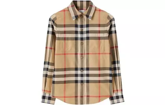 Рубашка из хлопка в винтажную клетку Burberry, Umber