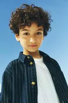 Рубашка из хлопкового денима H&M, мультиколор
