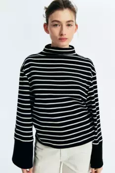 Рубашка из хлопкового джерси H&M, синий