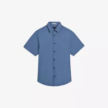 Рубашка из хлопкового джерси с короткими рукавами Ted Baker, синий