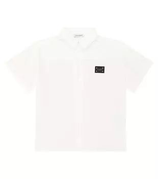 Рубашка из хлопкового джерси с логотипом Dolce&Gabbana, белый